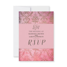 CARTE DE RÉPONSE DE MARIAGE - RUSTIQUE ROSE