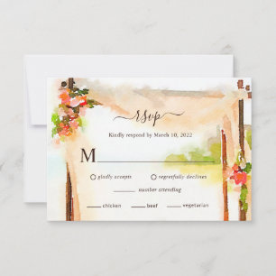 Carte de réponse de mariage sous la Chuppah