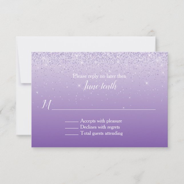 Carte de réponse de mariage Ultra Violet Ombre (Devant)