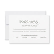 Carte de réponse de mariage vert forêt élégante