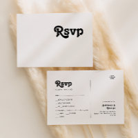 Carte de réponse de menu de lettrage rétro moderne