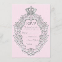 Carte de réponse de princesse vintage de conte de 