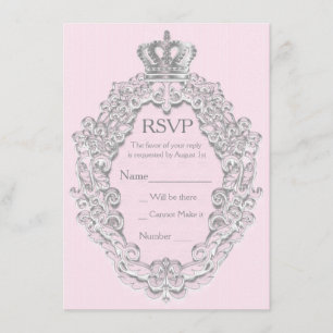 Carte de réponse de princesse vintage de conte de