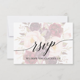 Carte de réponse de site Web à motif floral décolo