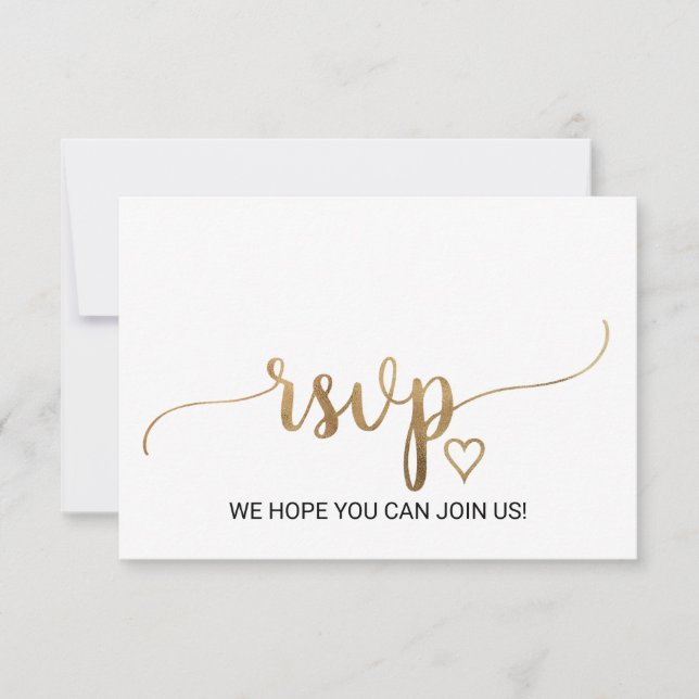 Carte de réponse de site web de mariage à calligra (Devant)
