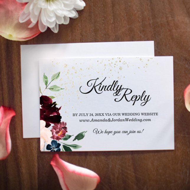 Carte de réponse de site web de mariage pour la cé (Créateur téléchargé)