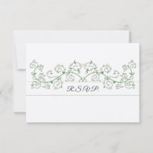 Carte de réponse de vigne grimpante à fleurs blanc