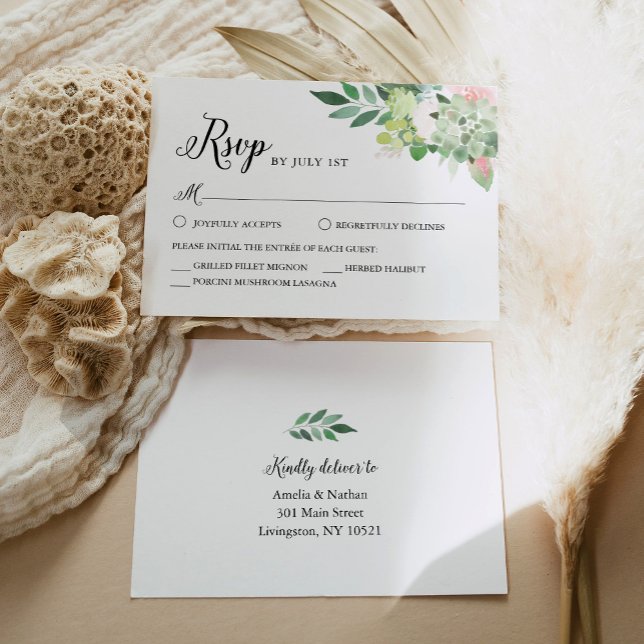 Carte de réponse DEVON Succulent Greenery (Créateur téléchargé)