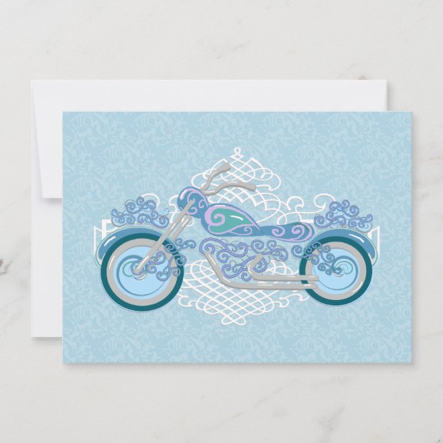 Carte de réponse d'invitation de mariage de moto d (Devant)