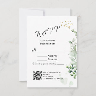 Carte de réponse d'invitation de verdure moderne