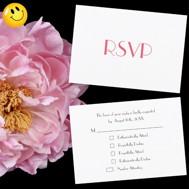 Carte de réponse drôle pour invitation de fête per (Funny Custom Party RSVP Reply Fun Invitation Card)