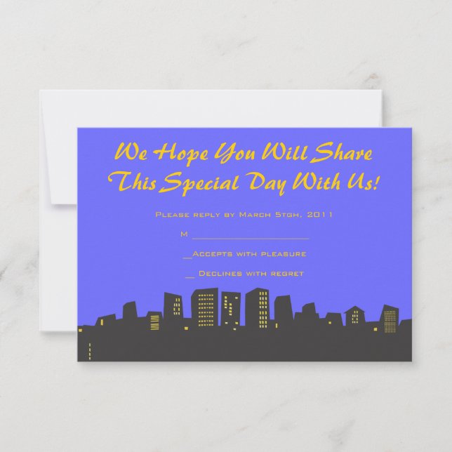 Carte de réponse du Bat mitzvah de la barre CITYSC (Devant)