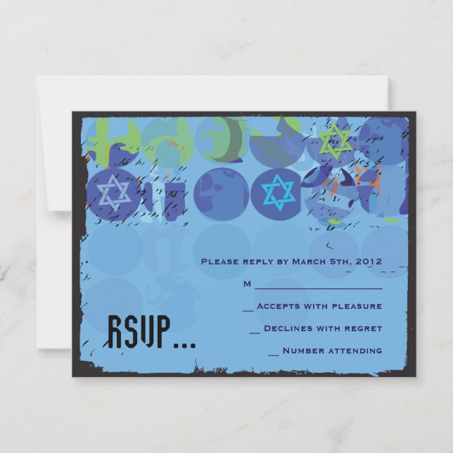 Carte de réponse du Bat mitzvah de la barre STEPPI (Devant)