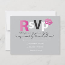 Carte de réponse du Bat mitzvah rose chaud LOVE & 