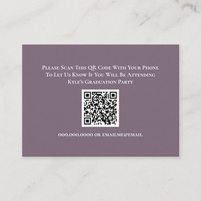 Carte de réponse du code QR RSVP (Devant)