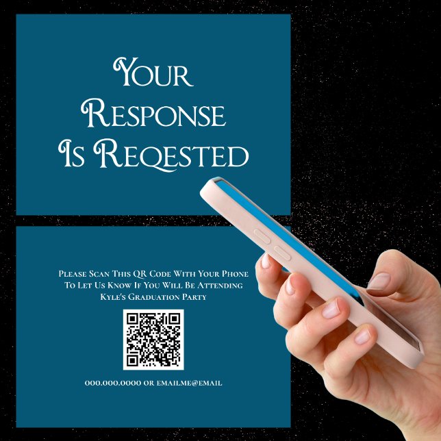 Carte de réponse du code QR RSVP (QR Code Response Card - Choose your own color. Graduation Events & Parties)