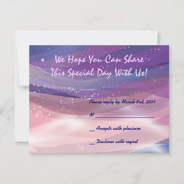 Carte de réponse du Faire-part de mariage Water Li (Devant)
