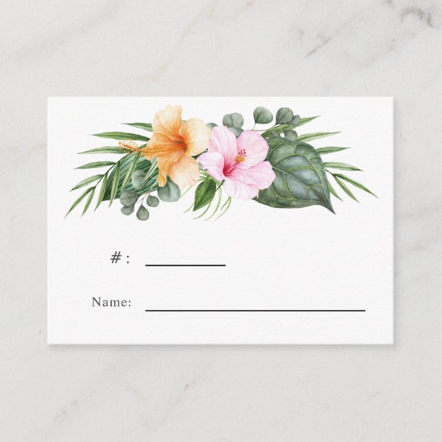Carte de réponse du jeu floral tropical (Devant)