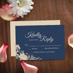 Carte de réponse du Mariage Boho d'automne Dusty B