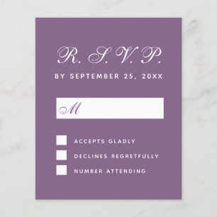 Carte de réponse du Mariage budgétaire RSVP Dusty