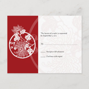 Carte de réponse du Mariage Chrysanthemum