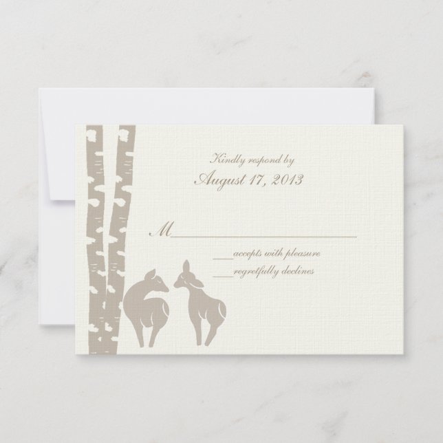 Carte de réponse du Mariage de Birch Woodland (Devant)