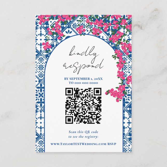 Carte de réponse du Mariage de calligraphie élégan (Devant)