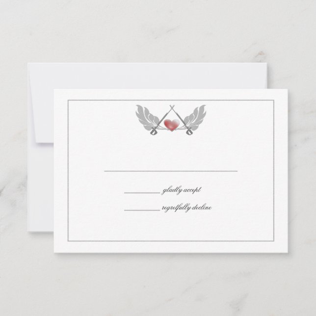 Carte de réponse du Mariage de coeur Majestic gard (Devant)