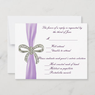 Carte de réponse du Mariage de la boîte de diamant