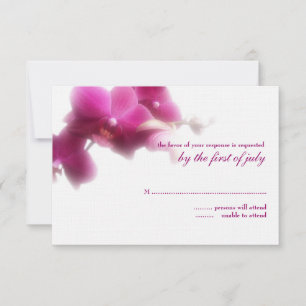 Carte de réponse du Mariage de l'orchidée rose