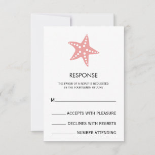 Carte de réponse du Mariage de poisson étoilé rose