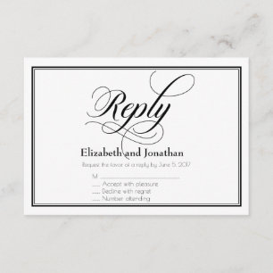 Carte de réponse du Mariage de script gracieux noi