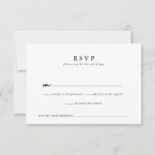 Carte de réponse du Mariage de script minimaliste 