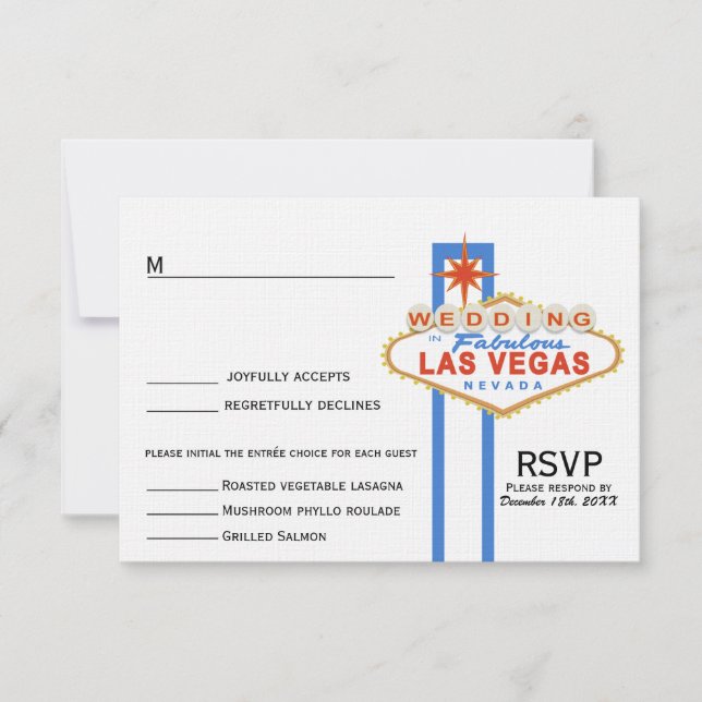 Carte de réponse du Mariage des signes Las Vegas ( (Devant)