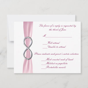 Carte de réponse du Mariage d'infinité rose
