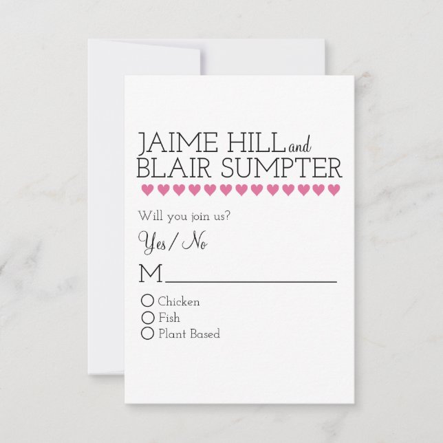 Carte de réponse du Mariage d'interaction graphiqu (Devant)