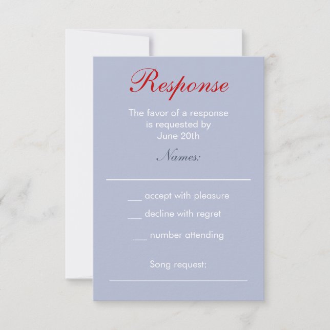 Carte de réponse du Mariage du quatrième juillet (Devant)