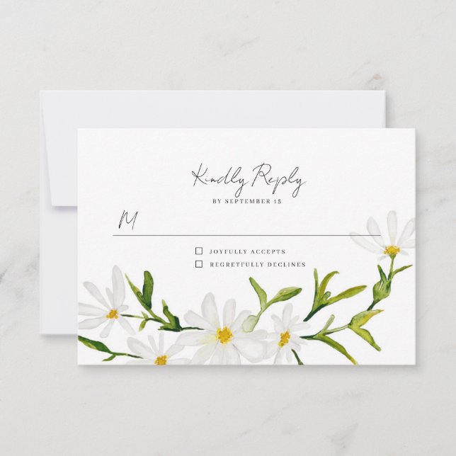 Carte de réponse du Mariage Floral RSVP (Devant)