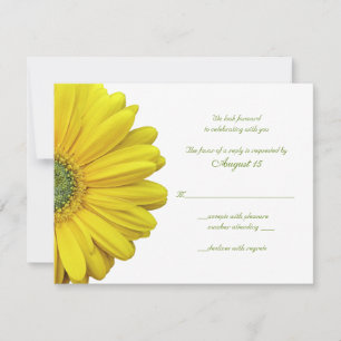Carte de réponse du Mariage Gerbera Daisy Jaune