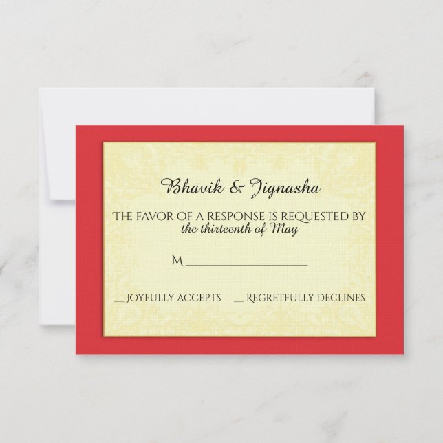 Carte de réponse du Mariage indien Ganesha (Devant)
