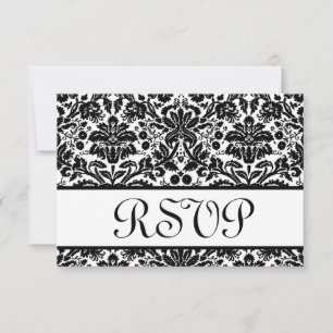 Carte de réponse du Mariage RSVP en noir et blanc