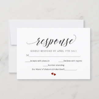 Carte de réponse du Mariage RSVP moderne à script