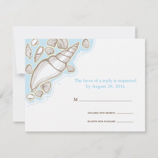 Carte de réponse du Mariage Seashell (Devant)