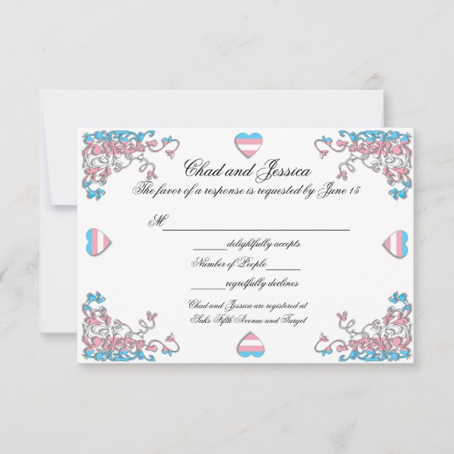Carte de réponse du Mariage Transgender Pride (Devant)