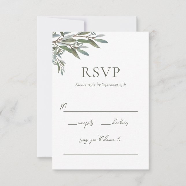 Carte de réponse écologique Eucalyptus avec choix  (Devant)
