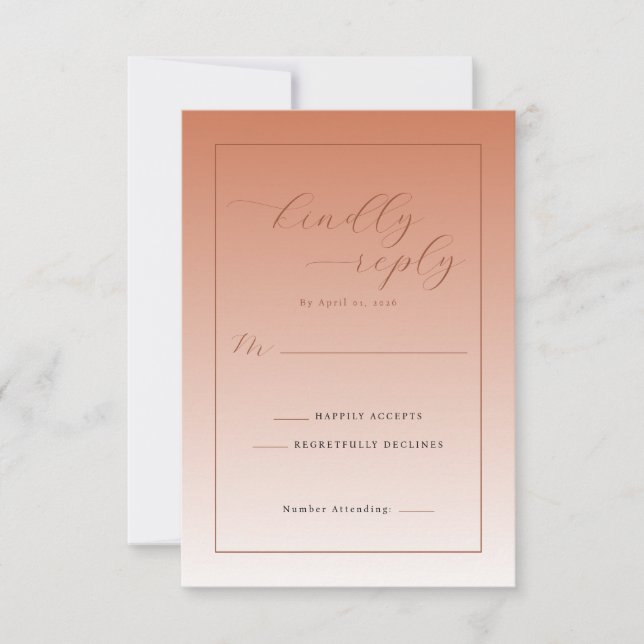 Carte de réponse Elegant Peach (Devant)