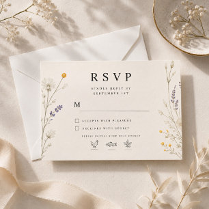 Carte de réponse Elegant Wildflower