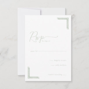 Carte de réponse élégante à la menthe
