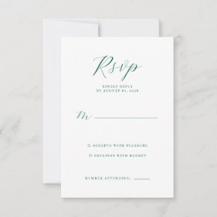 Carte de réponse élégante à la menthe