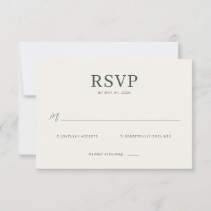 Carte de réponse élégante beige RSVP
